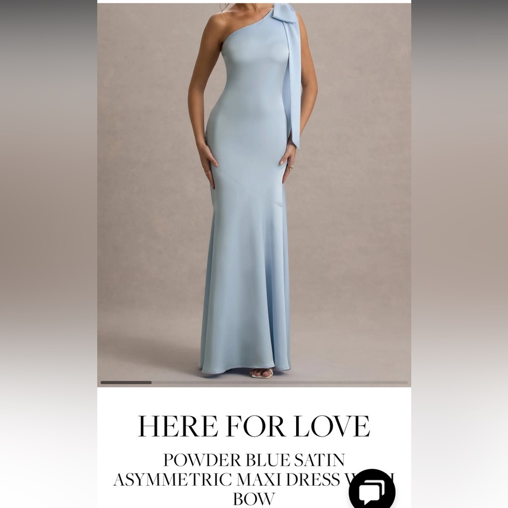 NWT Club L London Blue One Shoulder Sleeveless Gown